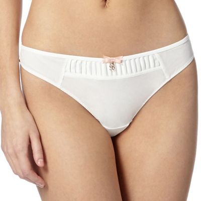 B by Ted Baker Ivory pleated satin panel thong